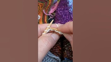 Knitting another Mitered Square into my Scrappy Patchwork Blanket - Subscribe to see more #shorts