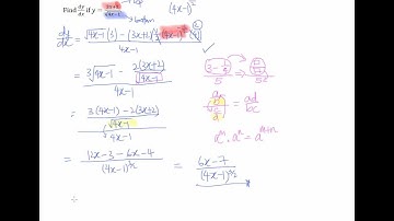 Differentiation - Quotient Rule - Example 1