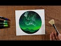 Easy way to Draw Aurora / Drawing with Oil Pastels and Acrylic / Step by Step