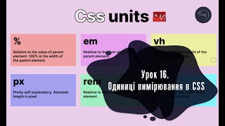 Основи HTML & CSS для початківців #16 - Одиниці вимірювання в CSS (CSS units)