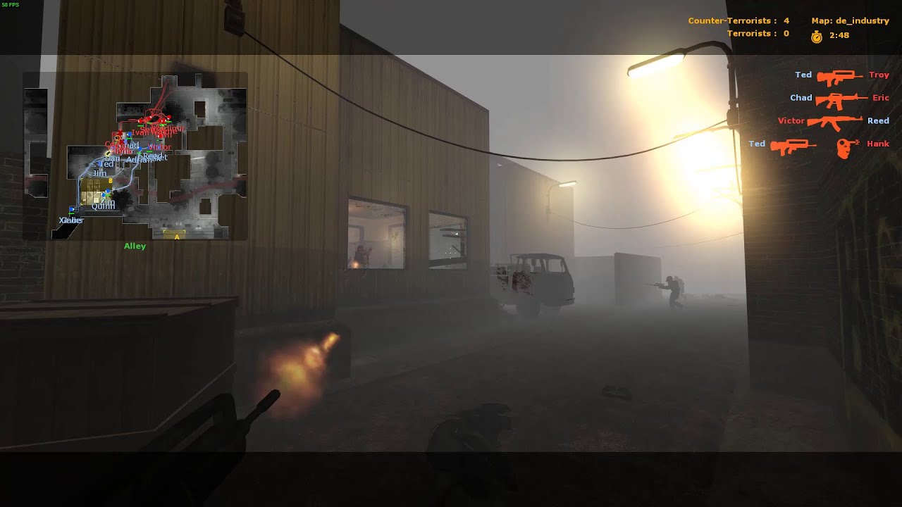 Counter-Strike: Source 15 VS 15 Bot Fight de_industry - YouTube