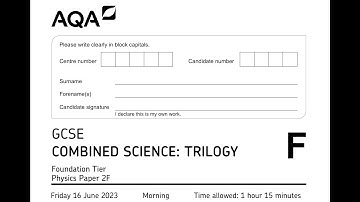 AQA GCSE Combined Science Foundation Physics June 2023 Paper 2F