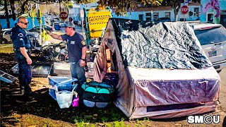 𝗣𝗔𝗥𝗞 𝗖𝗟𝗘𝗔𝗡𝗨𝗣: LAPD Oversees Homeless Sweep at Westminster Dog Park