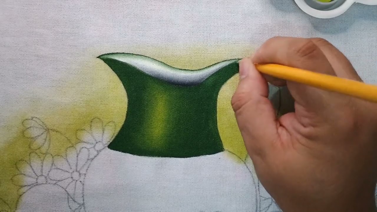 Jarro com Margaridas e Copos de Leite Pintura em Tecido Parte 1 Aula Bruno Silva