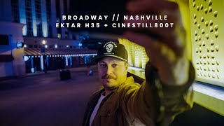 Kodak Ektar H35 with Cinestill 800t film// Nashville Broadway Neon lights