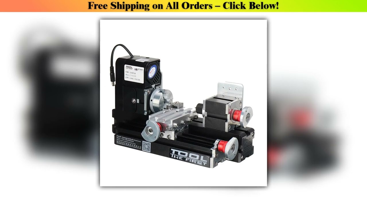 Z20002M Mini Wood Lathe 12V DC 2A 24W Multi-purpose 2000rpm Metal Rotating Lathe Machine EU Plug