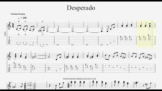 Video thumbnail of "Desperado Guitar PRO free download pdf sheet tab"