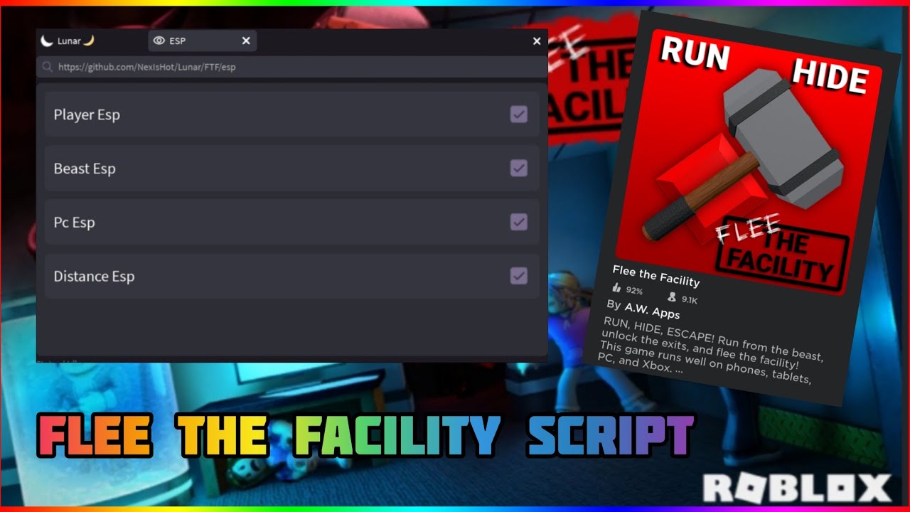 Flee the Facility [GUI - Esp, Teleports] Scripts