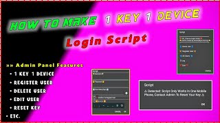 How To Make Game Guardian One Device Login Script | 1 Key 1 Device Login Admin Panel