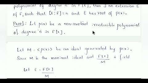 M Sc-1/Algebra-II/Remainder Theorem/Field Theory