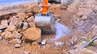 HITACHI Excavator operator broke a stone too large and large stones here have been removed by Bulldozer Working Group 470 views 2 days ago 14 minutes, 34 seconds