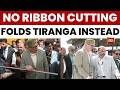 Viral Video: J&amp;K CM Omar Abdullah Folds Tiranga Ribbon Instead of Cutting It in J&amp;K Event