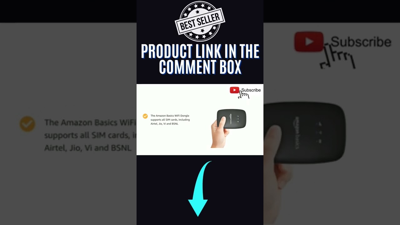 AmazonBasics 4G LTE WiFi Single_Band Dongle with All SIM Support