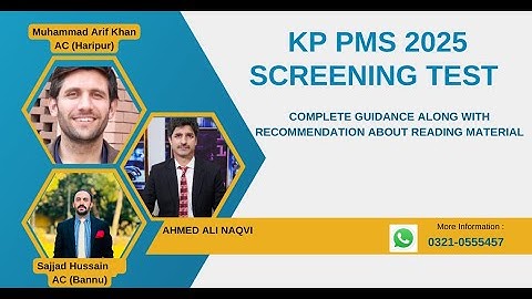 PMS Screening Test Preparation Session 2025 KP I Ahmed Ali Naqvi | World in Focus