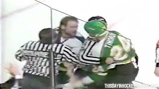 Wendel Clark vs Mark Tinordi March  29 1989
