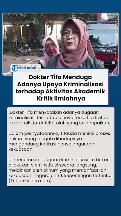 BLAK-BLAKAN! Dokter Tifa Duga Ada Upaya Kriminalisasi terhadap Aktivitas Akademik & Kritik Ilmiahnya