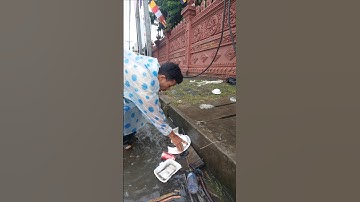Cleaning after rain storm Flooding on the street #real #plastic #shorts #unclog #drain #cleaning