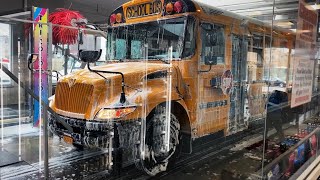 School Bus Goes To Car Wash