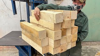 Best Cheap Woodworking Skills And Ideas // Build An Impressive Table Out Of Old Wooden Columns