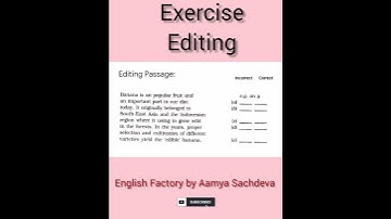 Editing Exercise | English Grammar | Term II |English Factory | Aamya Sachdeva