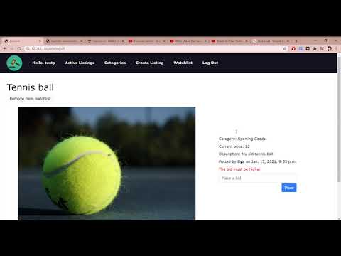 Project 2 - Commerce CS50's Web Programming