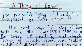 A Thing Of Beauty Central Idea Class 12 Class 12 English Important Central Idea Class 12