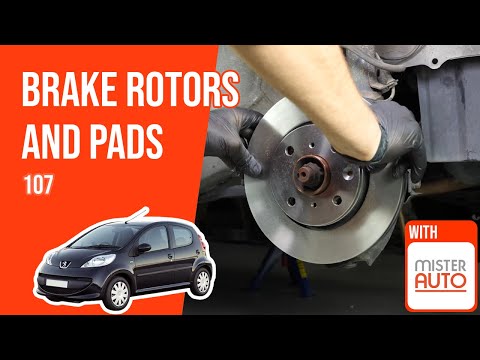 How to replace the front brake discs and pads Peugeot 107 🚗
