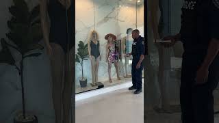 Woman hide herself in mannequin display area  #Shorts