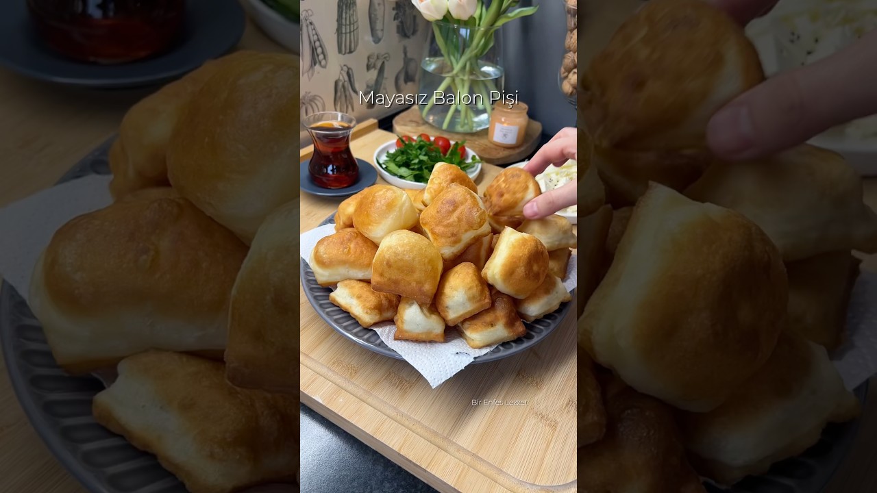 5 Dakikada Hazır! Mayasız, Kabaran Balon Pişi #shorts #kolaytarifler #food #yemek #recipe #trending