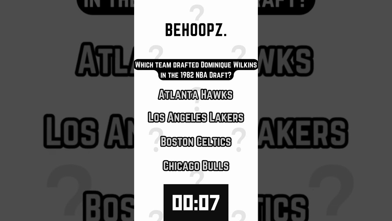 Which team drafted Dominique Wilkins in the 1982 NBA Draft?