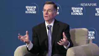 Booz Allen Hamilton CEO Horacio Rozanski Aon CEO Greg Case at Semafor World Economy