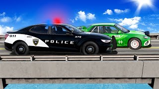 RACE ACROSS BRIDGE TO ESCAPE POLICE! (BeamNG) screenshot 4