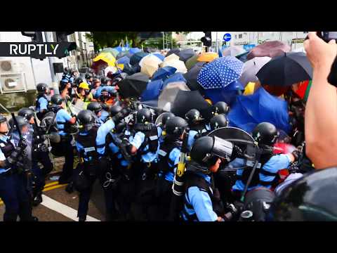 Chaos in Hong Kong as protesters clash with police on the anniversary of the Chinese handover