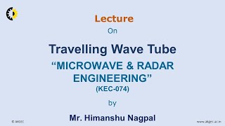 MICROWAVE & RADAR ENGINEERING LECTURE 17 ''Travelling Wave Tube'' By Mr. Himanshu Nagpal, AKGEC