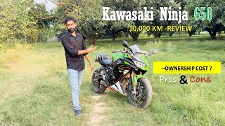 Kawasaki Ninja 650 L 3 Yr-10000 Kms Ownership Review Cost Of Maintenance? Value For Money?