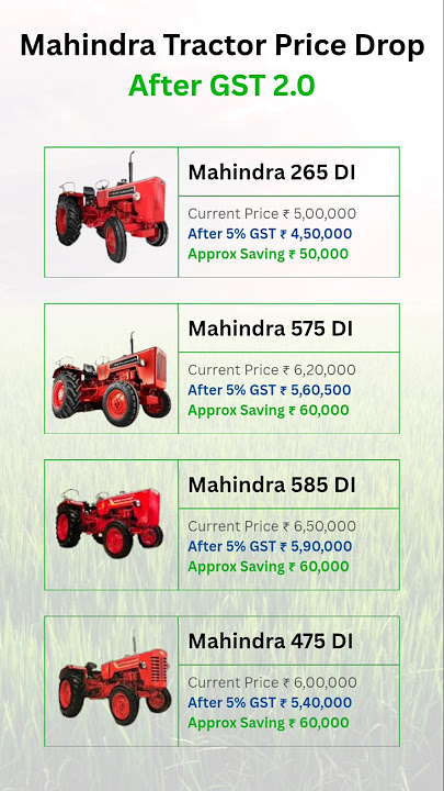 Mahindra Tractor Price Drop 2025 🚜 | GST 2.0 Update | Mahindra Tractor New Price September 2025