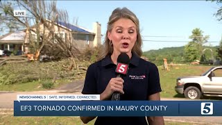 EF3 Tornado confirmed in Maury County, National Weather Service continuing to conduct surveys