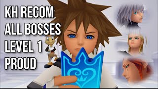 Kingdom Hearts ReChain of Memories All Bosses at Level 1 Proud