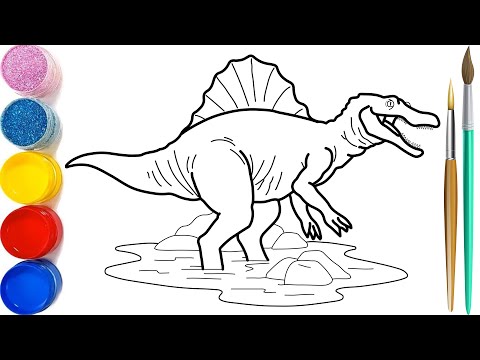 Cùng bé vẽ và tô màu Khủng Long bạo chúa #3 | Draw and Color T-Rex | Menggambar dan Mewarnai T-Rex