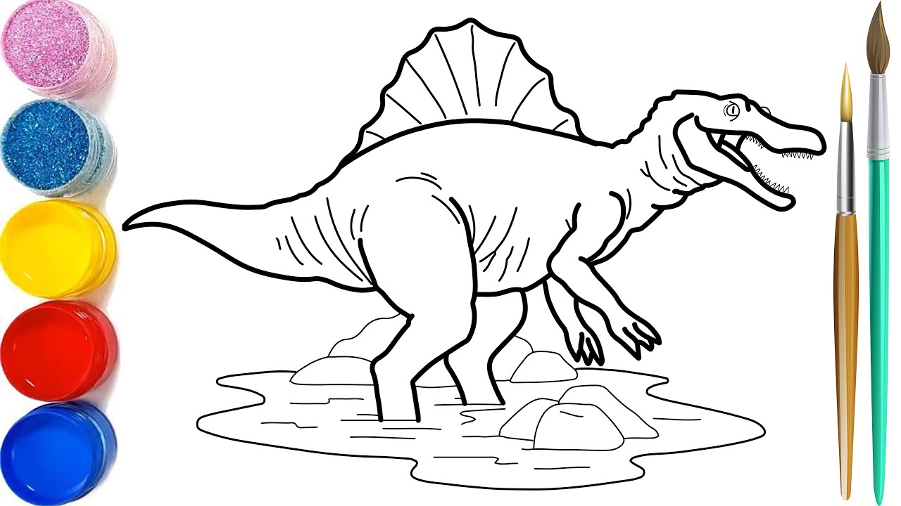 Cùng Bé Vẽ Và Tô Màu Khủng Long Bạo Chúa #3 | Draw And Color T-Rex |  Menggambar Dan Mewarnai T-Rex - Youtube