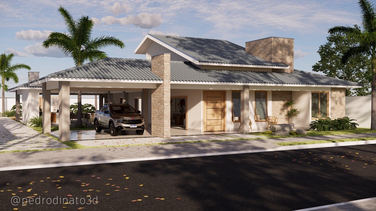 LINDA CASA DE CAMPO COM TELHADO APARENTE CONTENDO 3 SUITES   ( P   232 )