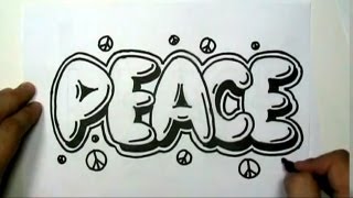 graffiti peace bubble draw letters write mat word cool drawings simple names paper 3d fun sketch really