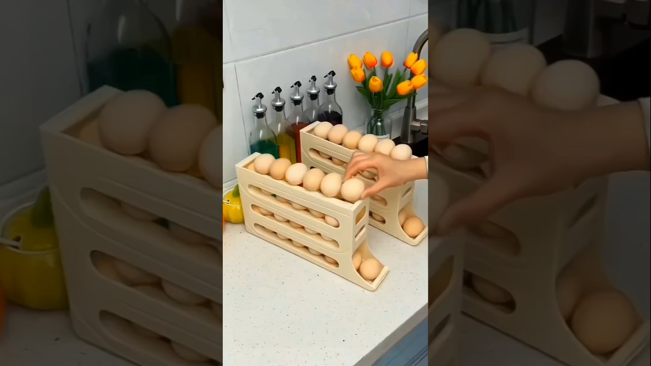 Say Goodbye to Clutter! Rolling Egg Storage Box for Fridge Side Door (Discount Link!)