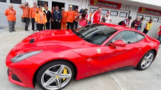 Watch sebastian vettel push the ferrari f12berlinetta to limit at
hungaroring, before setting off, he asked: “but is this a standard
car?” implying h...