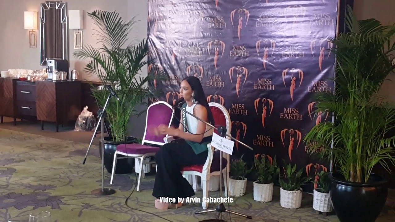 Miss Earth Australia 2017 Nina Robertson during the Preliminary Judging for Intelligence