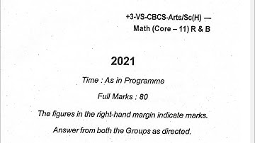 +3 Mathematics Honours | Core-11 | 2021 | PYQ