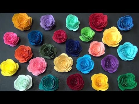 ペーパーフラワー 簡単 小さくて可愛い薔薇の作り方 Diy Paper Flower Easy Small And Cute Rose Youtube