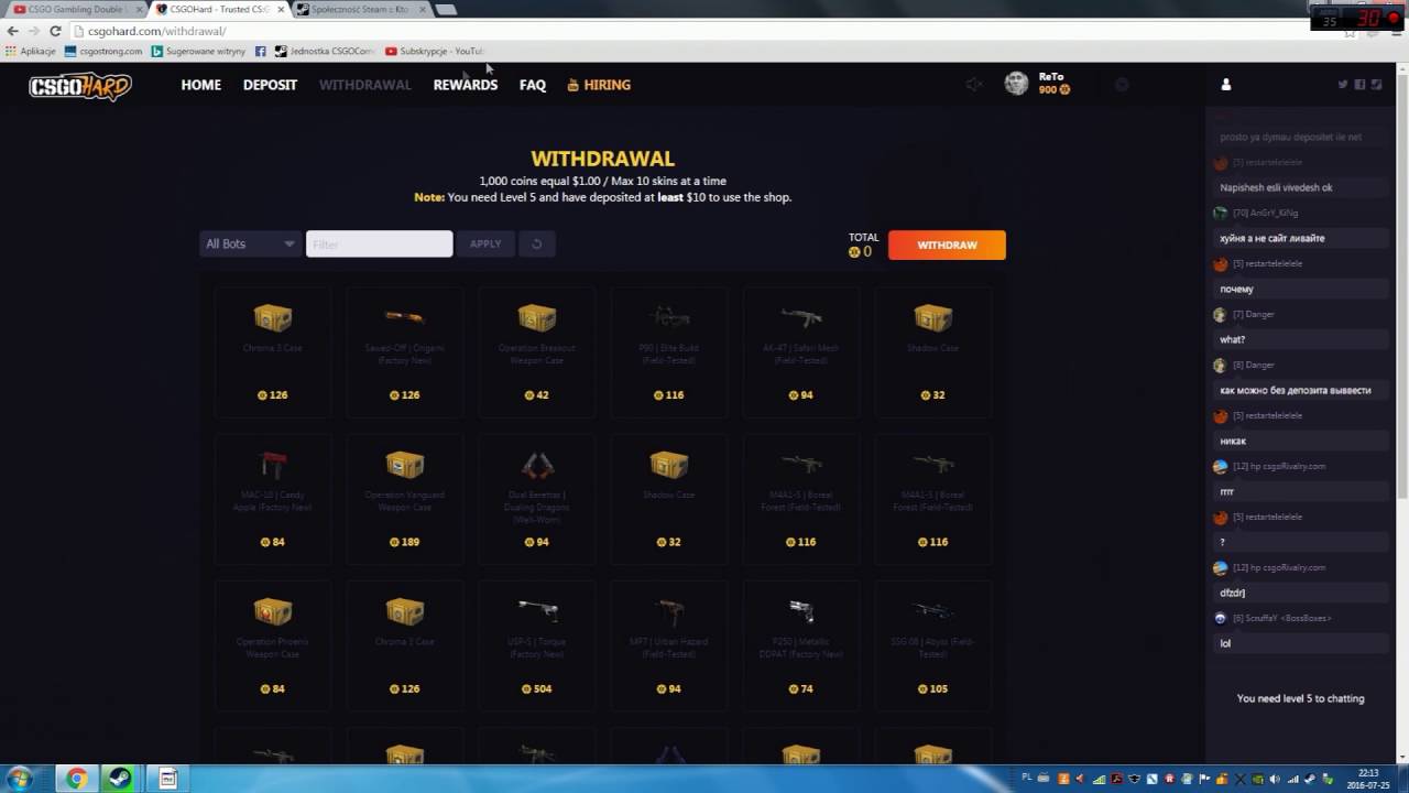 CS:GO Roulette #4 - CSGOHard.com / Free 2,50$/ NO Scam/ CODE: KUPSON ...