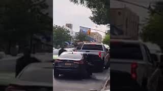 CRAZY DRIVER DRIVES ON SIDEWALK TO GET AWAY FROM POLICE