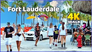 【4K】𝐖𝐀𝐋𝐊 ➜ ☘️ MIAMI 🇺🇸 USA 🇺🇸 4K video 𝐇𝐃𝐑 ! Fort Lauderdale !